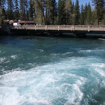 Fanny Bridge - Fanny Bridge and the water gushing out of the dam - Landmarks & Historical Buildings Near Me - Tahoe City, California Fanny Bridge - Fanny Bridge and the water gushing out of the dam - Landmarks & Historical Buildings Near Me - Tahoe City, California