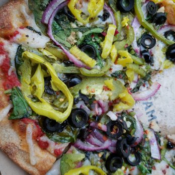 Your Pie Pizza - Made my own pie with wheat crust vegan cheese.  Good stuff! - Pizza Near Me - Atlanta, Georgia