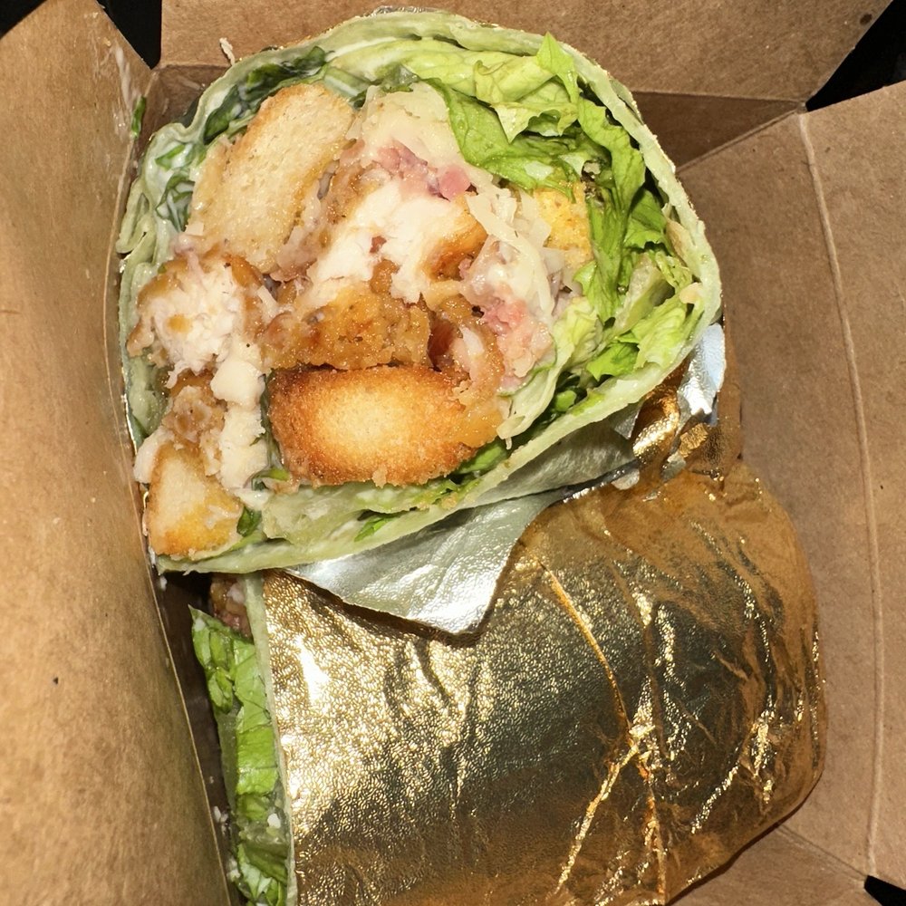 Sensational Salads and Wraps - Caesar Wrap (add fried chicken & bacon bits) - Food Trucks Near Me - San Antonio, Texas Sensational Salads and Wraps - Caesar Wrap (add fried chicken & bacon bits) - Food Trucks Near Me - San Antonio, Texas