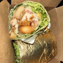 Sensational Salads and Wraps - Caesar Wrap (add fried chicken & bacon bits)