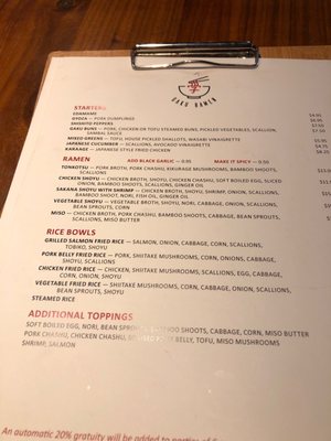 Menu photo 4 Gaku Ramen Burlington, VT