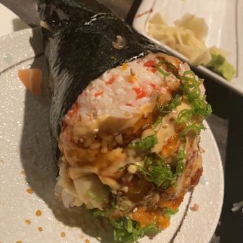 Sushi House - Baked Scallop Hand Roll - Sushi Bars Near Me - Olympia, Washington Sushi House - Baked Scallop Hand Roll - Sushi Bars Near Me - Olympia, Washington