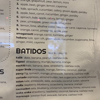 JUGOS - Menu - Juice Bars & Smoothies Near Me - Boston, Massachusetts