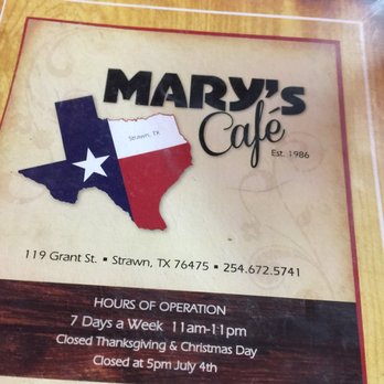 Mary's Cafe - Mary's Cafe sign. - American Near Me - Strawn, Texas Mary's Cafe - Mary's Cafe sign. - American Near Me - Strawn, Texas