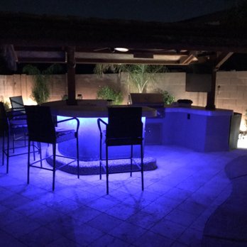 McDowell Landscaping - Laid patio and built outdoor bar - Masonry/Concrete Near Me