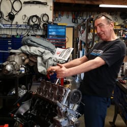 Bob Workman's European Auto - Mate rebuilding a BMW 2002 motor.