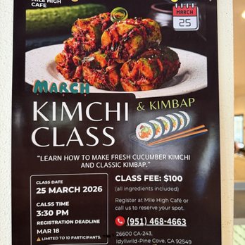 Mile High Cafe - Asian Fusion Near Me - Idyllwild, California