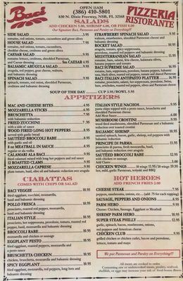 Menu photo 6 Baci New Smyrna Beach, FL