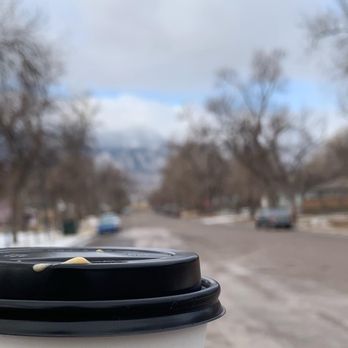 Switchback Coffee Roasters - Pikes Peak over the top of my latte. - Coffee & Tea Near Me - Colorado Springs, Colorado Switchback Coffee Roasters - Pikes Peak over the top of my latte. - Coffee & Tea Near Me - Colorado Springs, Colorado