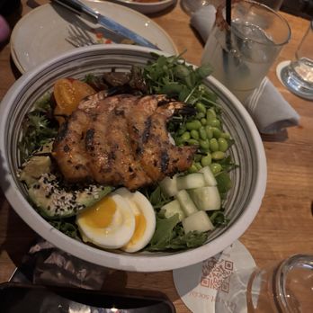 Moxies - Vegetarian Power Bowl with Shrimp - New American Near Me - Fort Lauderdale, Florida