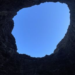 Inside a cave
