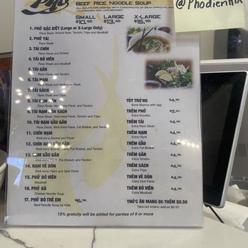 Pho Dien - Menu prices have increased - Vietnamese Near Me - Houston, Texas Pho Dien - Menu prices have increased - Vietnamese Near Me - Houston, Texas