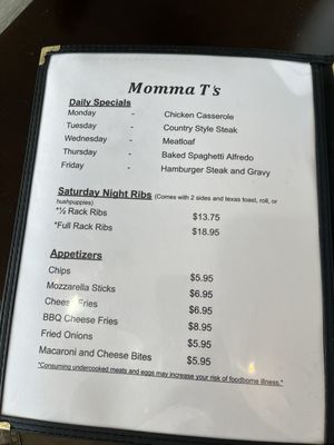 Menu photo 7 Momma T's Restaurant Boonville, NC Menu photo 7 Momma T's Restaurant Boonville, NC