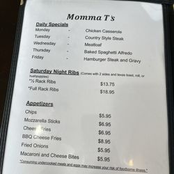 Momma T's Restaurant - Menu 1