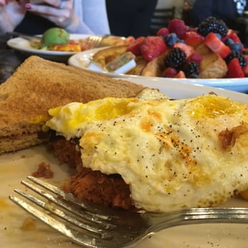 Ball Square Cafe - Corn beef hash with over easy eggs - Breakfast & Brunch Near Me - Somerville, Massachusetts