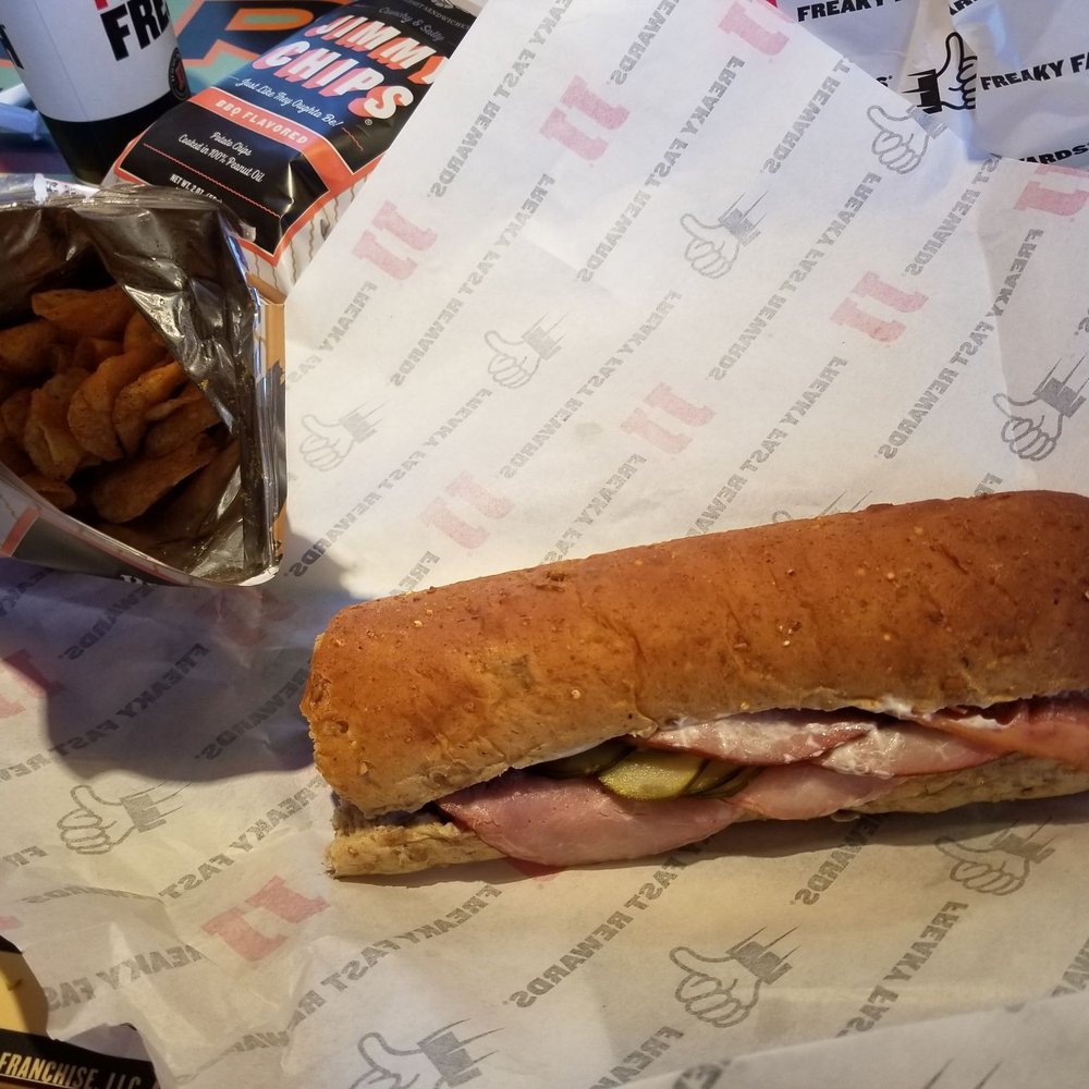 Jimmy John's - Jimmy Cubano Sandwich, bbq chips, and soda. - Fast Food Near Me - Porterville, California Jimmy John's - Jimmy Cubano Sandwich, bbq chips, and soda. - Fast Food Near Me - Porterville, California