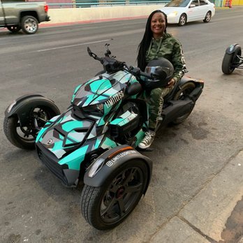 Limitless Motoring - My sister on her ryker enjoying downtown Las Vegas - Motorcycle Rental Near Me - Las Vegas, Nevada