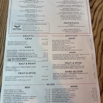 Open Road - Reston - Menu - Cocktail Bars Near Me - Reston, Virginia Open Road - Reston - Menu - Cocktail Bars Near Me - Reston, Virginia