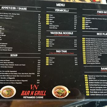 VN Bar N Grill - Menu - Vietnamese Near Me - Gresham, Oregon VN Bar N Grill - Menu - Vietnamese Near Me - Gresham, Oregon