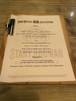Menu photo 1 Stary Browar Kościerzyna, PM