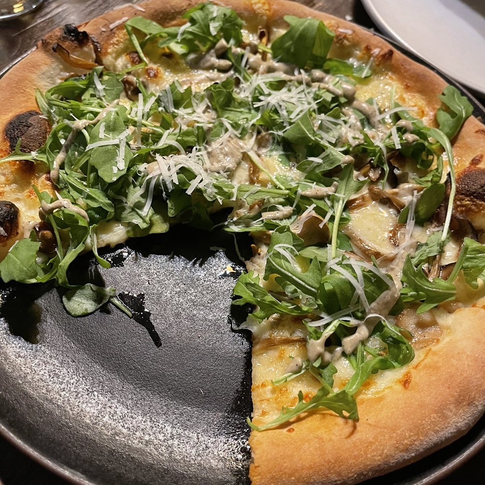 Sovana Bistro - FUNGO EPICO wood fired pizza roasted wild mushrooms, fontina, thyme, arugula, black truffle vinaigrette So good! - Mediterranean Near Me - East Marlborough, Pennsylvania Sovana Bistro - FUNGO EPICO wood fired pizza roasted wild mushrooms, fontina, thyme, arugula, black truffle vinaigrette So good! - Mediterranean Near Me - East Marlborough, Pennsylvania