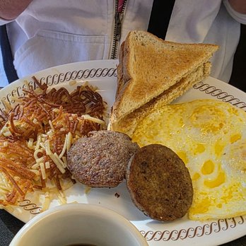 Waffle House - Two eggs, sausage, hashbrowns, & toast - Diners Near Me - Dothan, Alabama Waffle House - Two eggs, sausage, hashbrowns, & toast - Diners Near Me - Dothan, Alabama