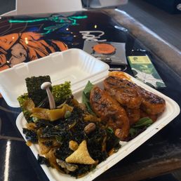 Broken Bamboo Seaweed Salad and chicken tenders Broken Bamboo Seaweed Salad and chicken tenders