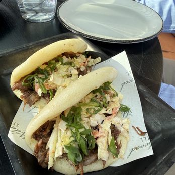 Wildwood Still - DUCK BAO BUNS 5 spice confit duck, napa cabbage slaw, chinese mustard aioli - Whiskey Bars Near Me - Asheville, North Carolina