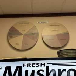 The Mushroom Cap - Facts about mushrooms featured on the back wall!