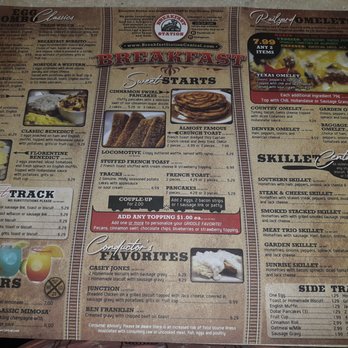 Breakfast Station - Breakfast menu - I love the names of their plates, so creative! - Diners Near Me - Crystal River, Florida Breakfast Station - Breakfast menu - I love the names of their plates, so creative! - Diners Near Me - Crystal River, Florida