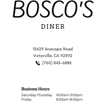 Bosco's Diner - American Near Me - Victorville, California Bosco's Diner - American Near Me - Victorville, California