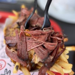 Holy Grail! Chili cheese with pastrami fries Holy Grail! Chili cheese with pastrami fries