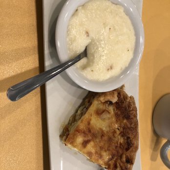 Reveille Coffeehouse Cafe - Bacon/white cheddar quiche with Gouda Grits - American Near Me - Acworth, Georgia Reveille Coffeehouse Cafe - Bacon/white cheddar quiche with Gouda Grits - American Near Me - Acworth, Georgia