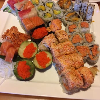 Sushi Palace - Peppered salmon, salmon, rainbow roll and mango avocado roll, tobiko, spicy tuna roll, Edison roll, and vegetable tempura roll - Japanese Near Me - Princeton, New Jersey Sushi Palace - Peppered salmon, salmon, rainbow roll and mango avocado roll, tobiko, spicy tuna roll, Edison roll, and vegetable tempura roll - Japanese Near Me - Princeton, New Jersey
