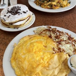 Cheese Omelet Chocolate Chip Pancakes Cheese Omelet Chocolate Chip Pancakes