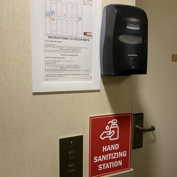 Harrison Beach Hotel - Hand sanitizer by elevator - Hotels Near Me - Harrison Hot Springs, British Columbia