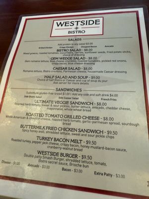 Menu photo 2 The Westside Bistro North Las Vegas, NV Menu photo 2 The Westside Bistro North Las Vegas, NV