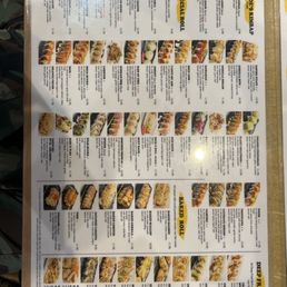 back of menu back of menu