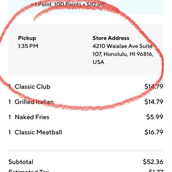 Capriotti's Sandwich Shop - Confirmation of order saying what time and where to pick up - Sandwiches Near Me - Honolulu, Hawaii Capriotti's Sandwich Shop - Confirmation of order saying what time and where to pick up - Sandwiches Near Me - Honolulu, Hawaii