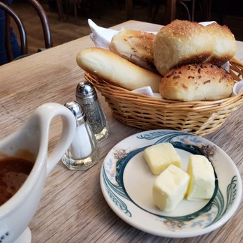 Peter Luger - The amazing bread and butter and the vat of their homemade steak sauce! - Steakhouses Near Me - Brooklyn, New York Peter Luger - The amazing bread and butter and the vat of their homemade steak sauce! - Steakhouses Near Me - Brooklyn, New York