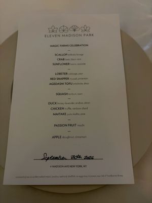 Menu photo 2 Eleven Madison Park New York, NY Menu photo 2 Eleven Madison Park New York, NY