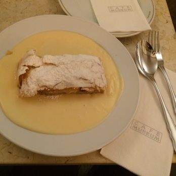 Café Museum - The Apfestrudel, 564 calories, before the vanilla sauce - Cafes Near Me - Vienna, 9 Café Museum - The Apfestrudel, 564 calories, before the vanilla sauce - Cafes Near Me - Vienna, 9