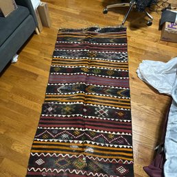 Rug before cleaning. Notice the white mold development.