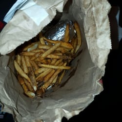 Five Guys - This is a "little" Cajun fries. There is a cup of fries under the pile of fries.  It's enough for two people.