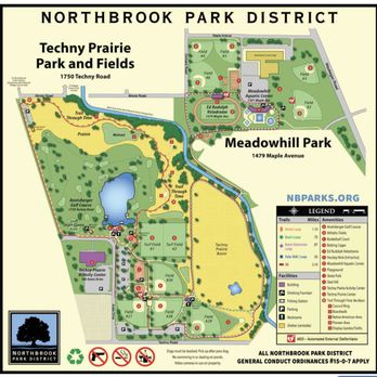 Techny Prairie Park and Fields - Site map of the huge park. - Parks Near Me - Northbrook, Illinois