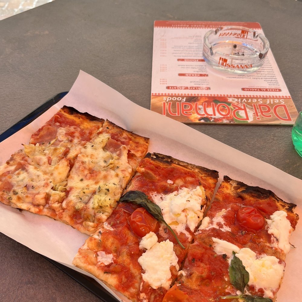 Dai Romani - Búfala ( on the right ) left is artichokes, ham, cheese. - Pizza Near Me - Bressanone, BZ