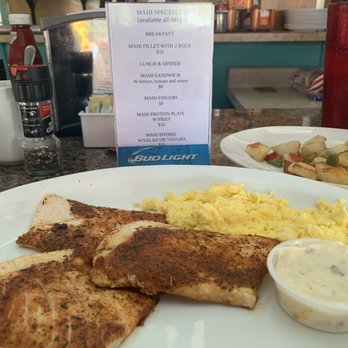 7 Mile Grill - Fresh mahi and eggs for breakfast! - Seafood Near Me - Marathon, Florida