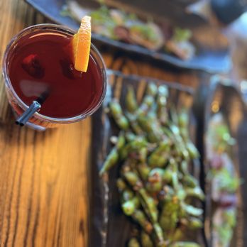 Pier 215 - Edamame (spicy but not so spicy) and saki sangria - Seafood Near Me - Las Vegas, Nevada Pier 215 - Edamame (spicy but not so spicy) and saki sangria - Seafood Near Me - Las Vegas, Nevada
