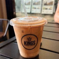Kings Coffee Company - Coconut Mac nut latte w/ caramel iced