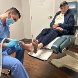 Modern Foot & Ankle - My Dad & Dr Jacob he's getting his toenails cut. He is 98 years old, has neuropathy.